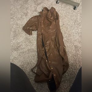 Fashion Nova faux leather brown dress . Never worn . Tags attached.